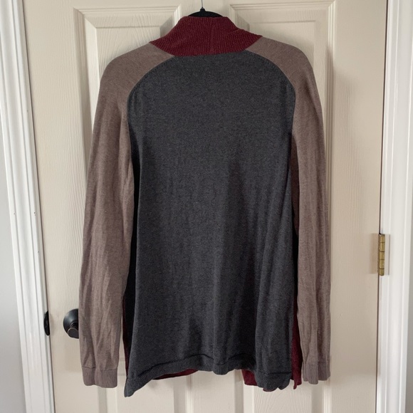 Bela NYC Maroon & Gray Color Block Waffle Knit Open Cardigan, Sz 5 - Picture 10 of 12